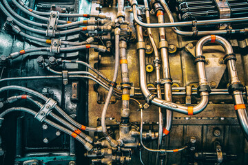 pipes and tubes of a jet engine