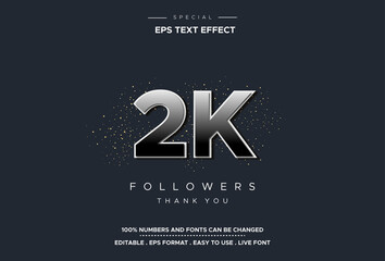 Follower 2k number text effect