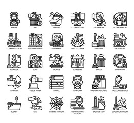 Set of Cleaning thin line and pixel perfect icons for any web and app project.