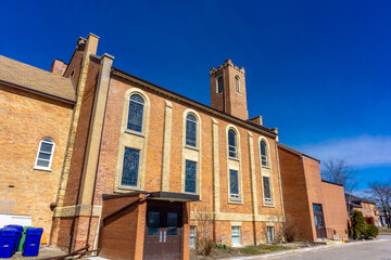 Fototapeta na wymiar St. Andrew's United Church located in Markham, Ontario, Canada - constructed in 1926.