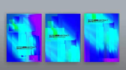 Abstract page templates set, retro wave creative hipster, neon and gradient colors.