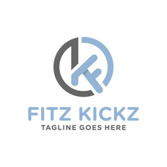 business logo design with letter KF