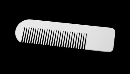 white comb on black background