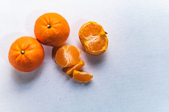 tangerines on a white background