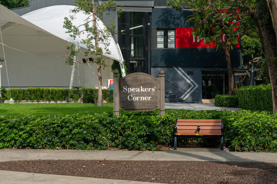 SINGAPORE, SINGAPORE - Aug 01, 2020: The Speakers' Corner At Hong Lim Park.