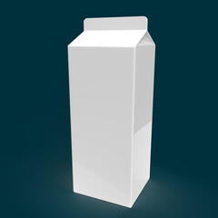 3D rendering of a milk carton isolated