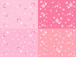 桜の花の背景テクスチャ4分割