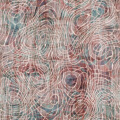 Seamless grungy tribal ethnic rug motif pattern. High quality illustration. Distressed old looking native style design in shades of gray and cream. Old artisan textile seamless pattern.