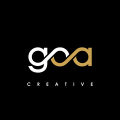 GOA Letter Initial Logo Design Template Vector Illustration - obrazy, fototapety, plakaty