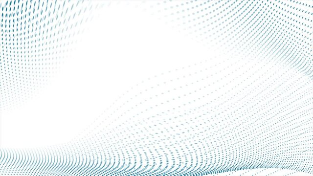 Sci-fi abstract blue motion background with dotted curved wavy lines. Seamless looping. Video animation Ultra HD 4K 3840x2160
