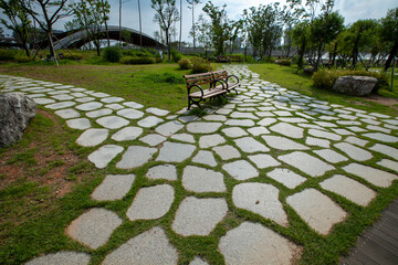 광교호수공원에 있는 벤치
