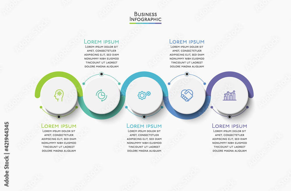 Wall mural business data visualization. timeline infographic icons designed for abstract background template mi