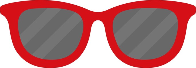 Vector emoticon illustration of red sunglasses
