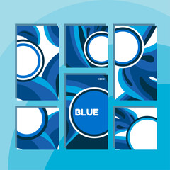 Set a blue abstract background layout, suitable for various purposes, book covers, social posts, wall poster displays, business needs such as business cards, flyers and more. Editable vector.