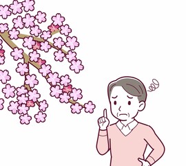 お花見をする人