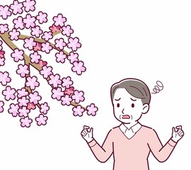 お花見をする人