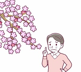 お花見をする人