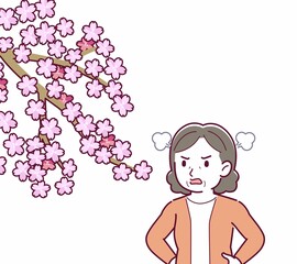 お花見をする人