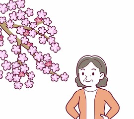 お花見をする人