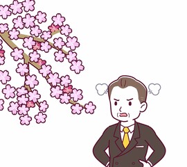 お花見をする人