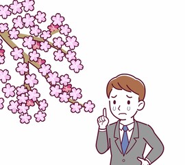 お花見をする人