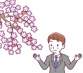お花見をする人