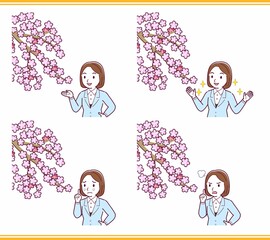 お花見をする人