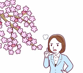 お花見をする人