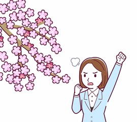 お花見をする人