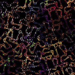 line art on abstract geometric shapes