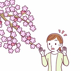 お花見をする人