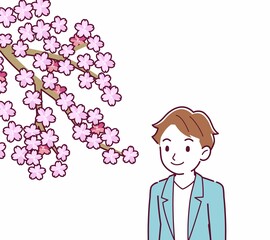 お花見をする人