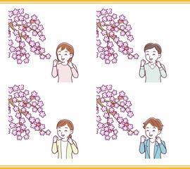 お花見をする人