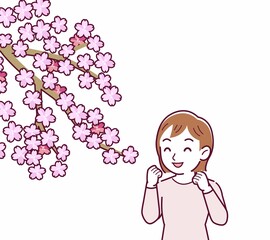 お花見をする人