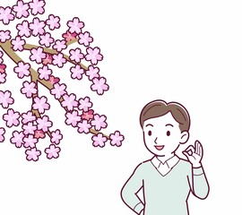 お花見をする人