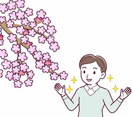 お花見をする人