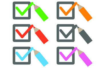 チェックボックス のイラスト 6色セット Advertisement Wall Mural Advertiseme Umaruchan4678