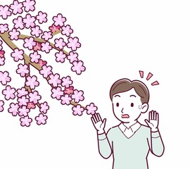 お花見をする人