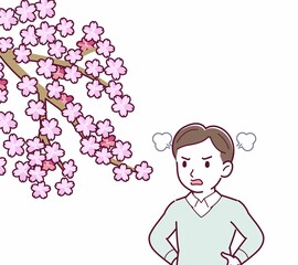 お花見をする人