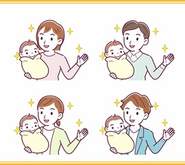 生まれたばかりの赤ちゃんと