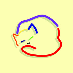 Cute cat icon symbol logo vector illustration. Pet animal character.