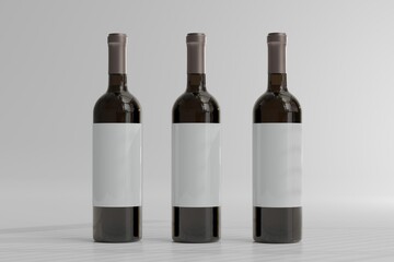Red Wine Bottle with Empty Label
