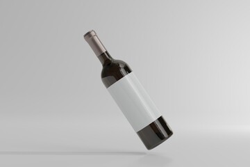 Red Wine Bottle with Empty Label
