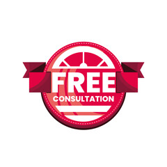 Detailed red label icon illustration