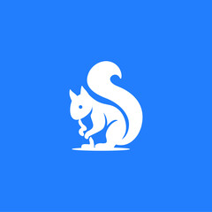 stand ready squirrel icon logo design inspiration