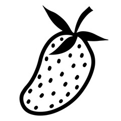 Strawberry hand drawn doodle. Summer berry vector icon isolated on white background. Simple strawberry illustration for design