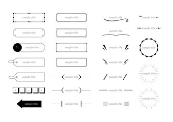 見出し　フレーム　飾り罫　細線イラストセット D 　手書き風