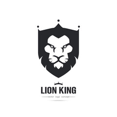 Elegant lion logo design illustration