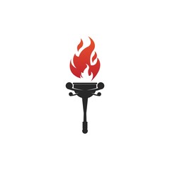 Torch vector icon illustration design