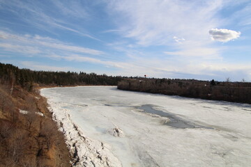 View Of The River From The Dawson Bridge, Edmonton, Alberta